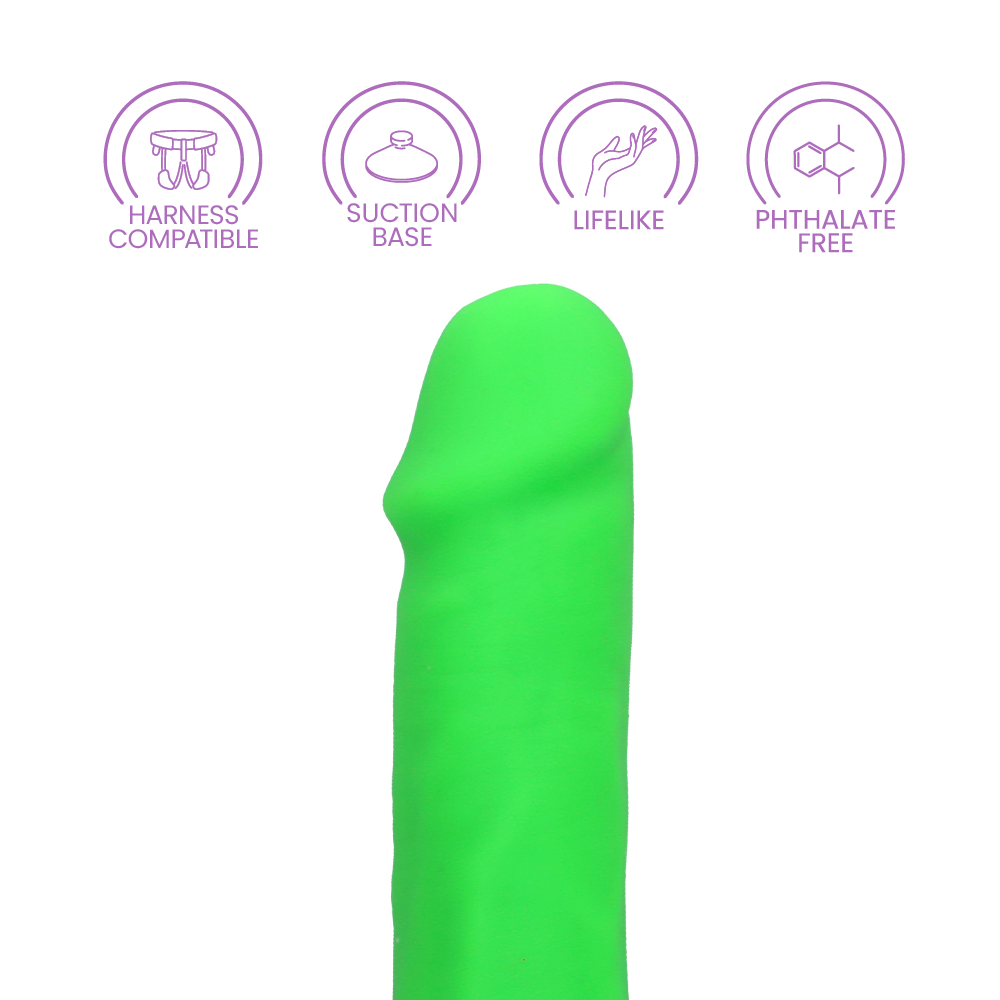 6" SILICONE DUAL DENSITY COCK W/ BALLS - GREEN