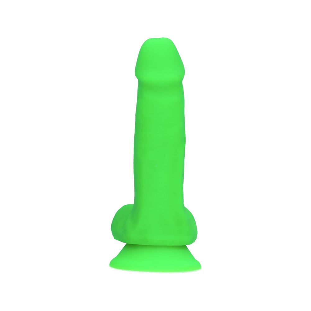6" SILICONE DUAL DENSITY COCK W/ BALLS - GREEN