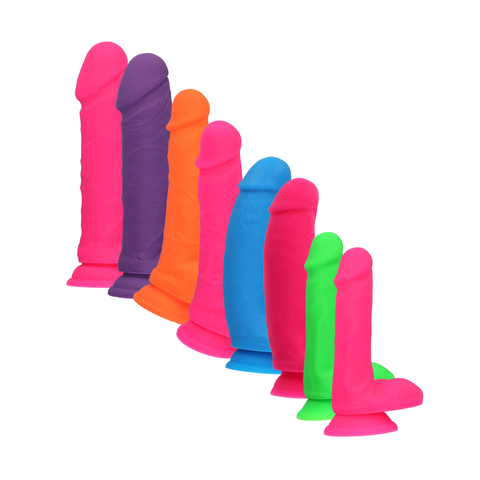 7.5" SILICONE DUAL DENSITY COCK W/ BALLS  - ORANGE