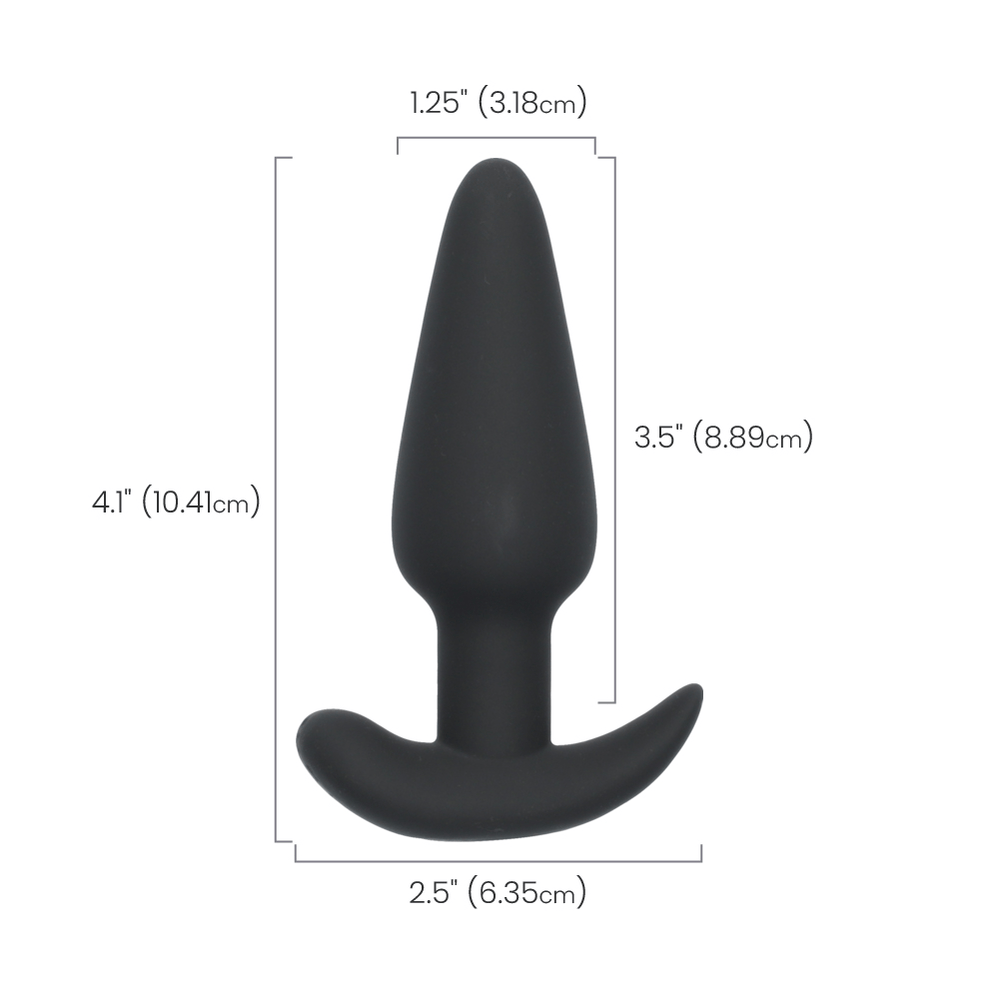 SILICONE BUTT PLUG W/ R/C - BLACK