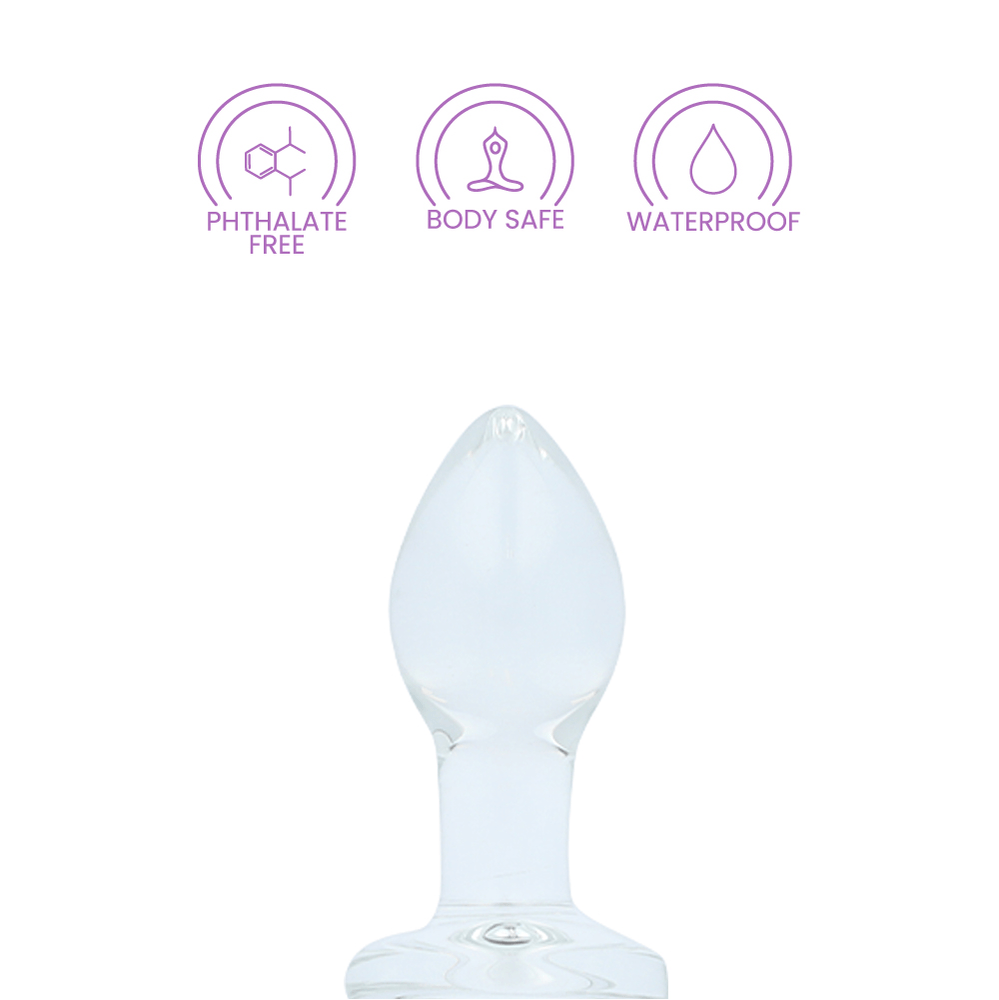 PINK GEM GLASS ANAL PLUG - LARGE