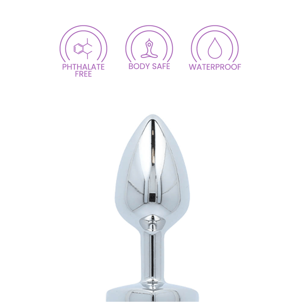 PINK GEM GLASS ANAL PLUG - SMALL