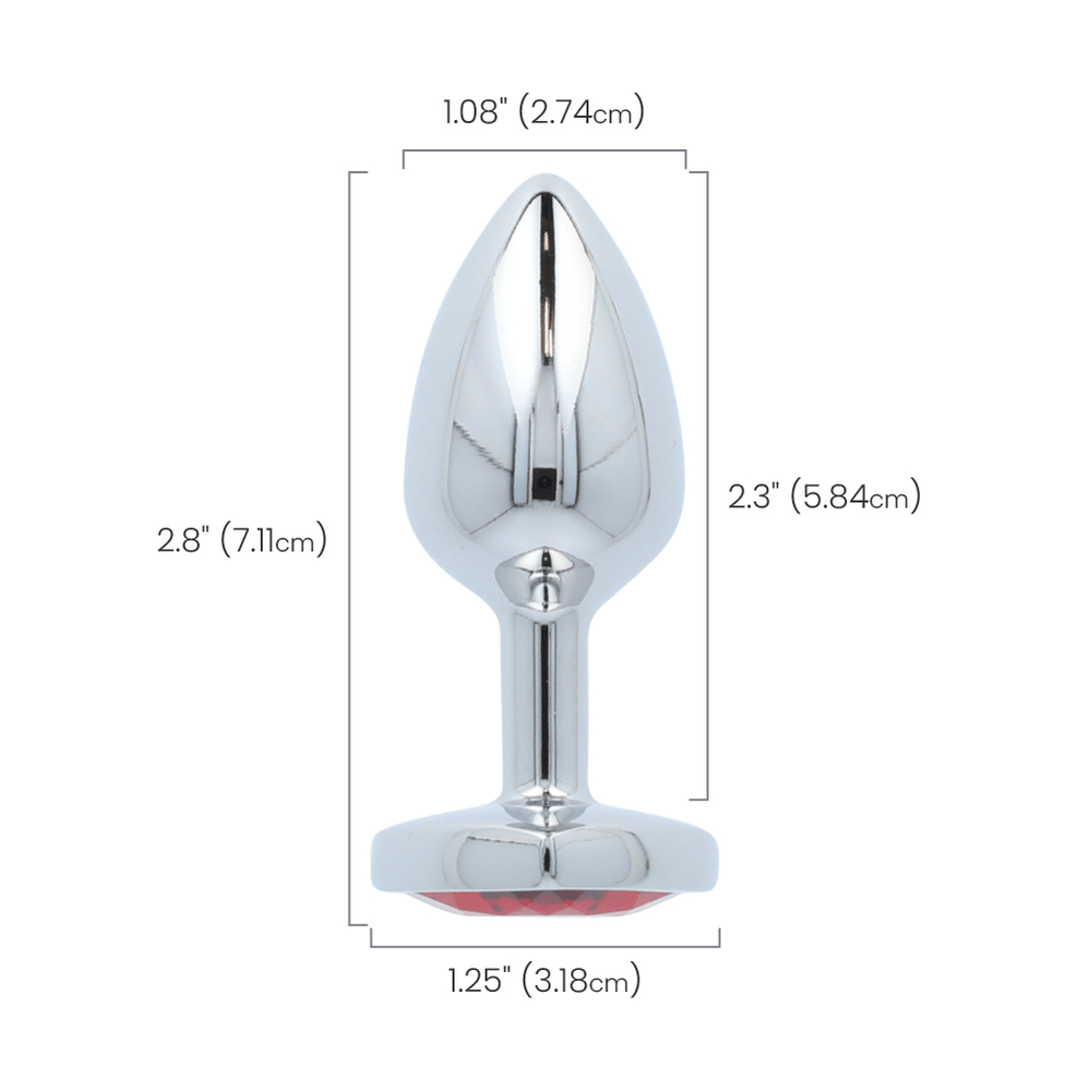 PINK GEM GLASS ANAL PLUG - SMALL