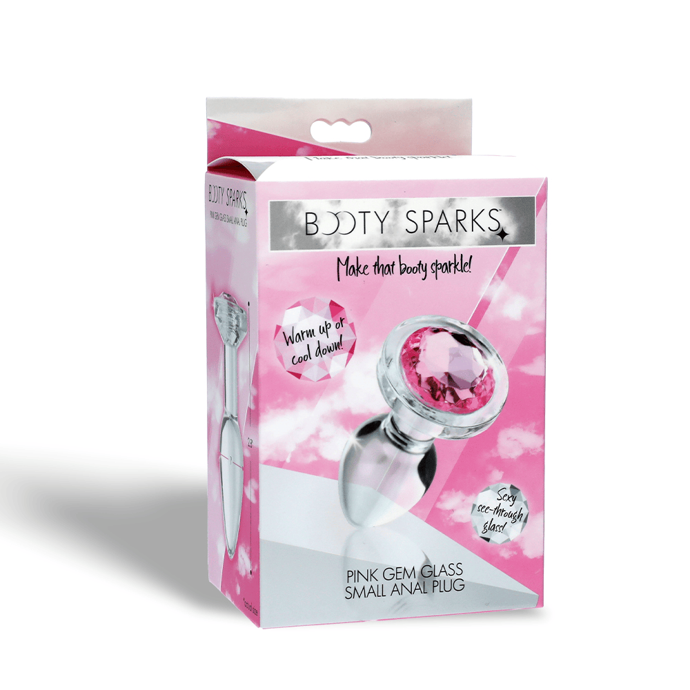 PINK GEM GLASS ANAL PLUG - SMALL
