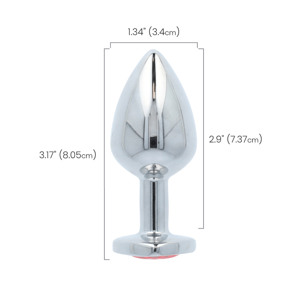 RED HEART GEM ANAL PLUG - MEDIUM