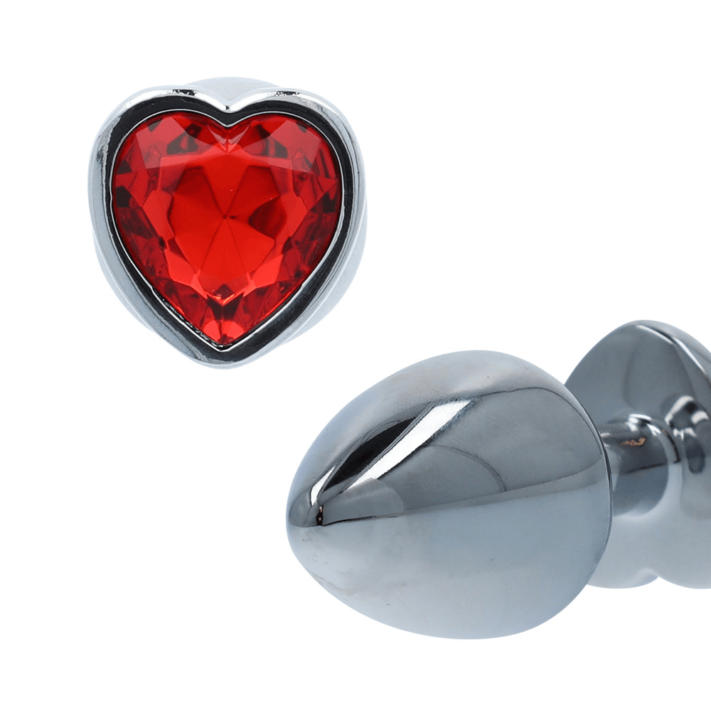 RED HEART GEM ANAL PLUG - MEDIUM