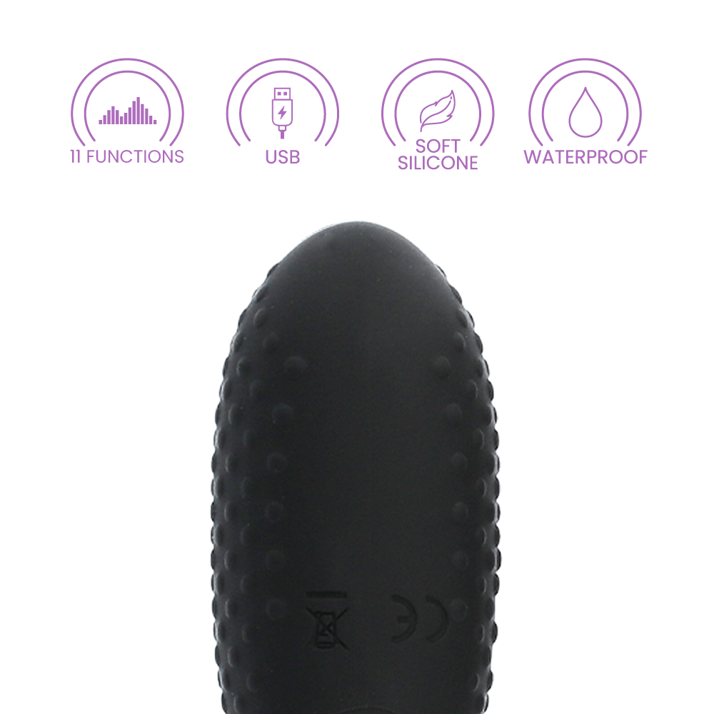 NUBBED SILICONE EGG - BLACK