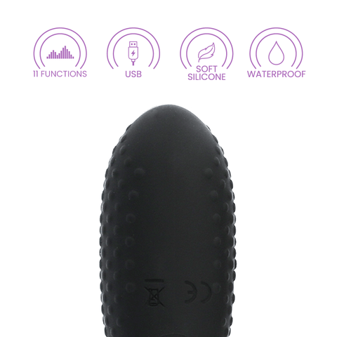 NUBBED SILICONE EGG - BLACK