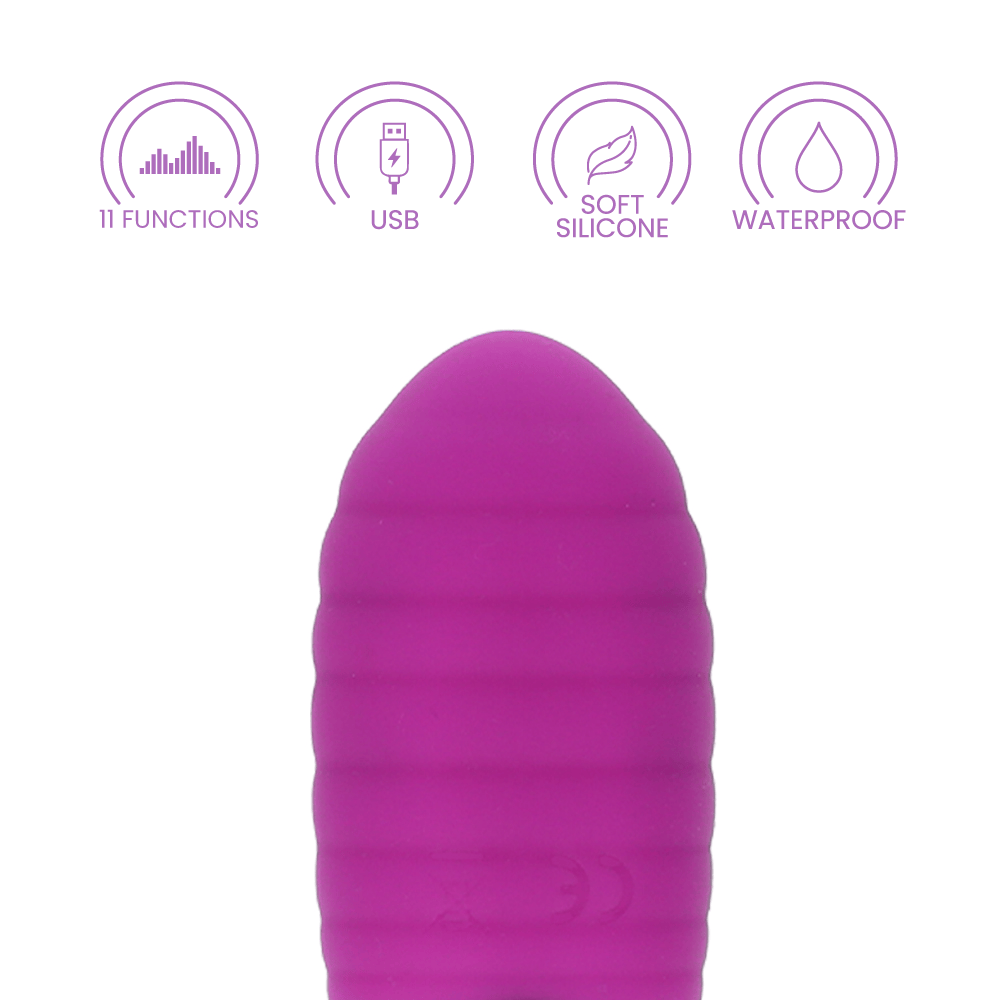 RIBBED SILICONE EGG - PURPLE