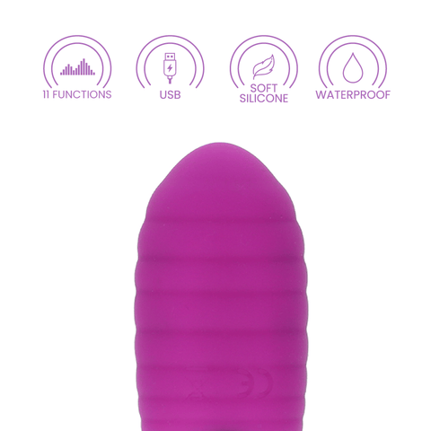 RIBBED SILICONE EGG - PURPLE