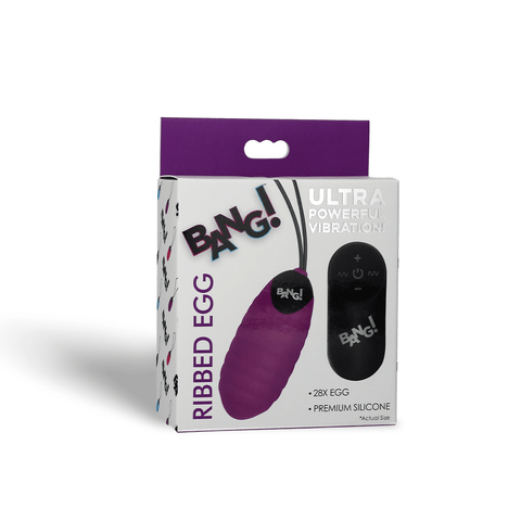 RIBBED SILICONE EGG - PURPLE