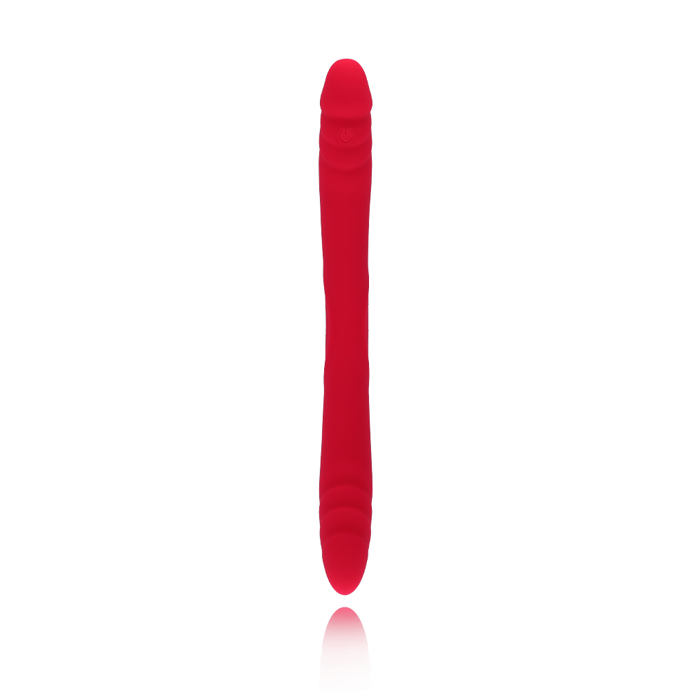 DOUBLE DOWN SILICONE DOUBLE DILDO W/ REMOTE