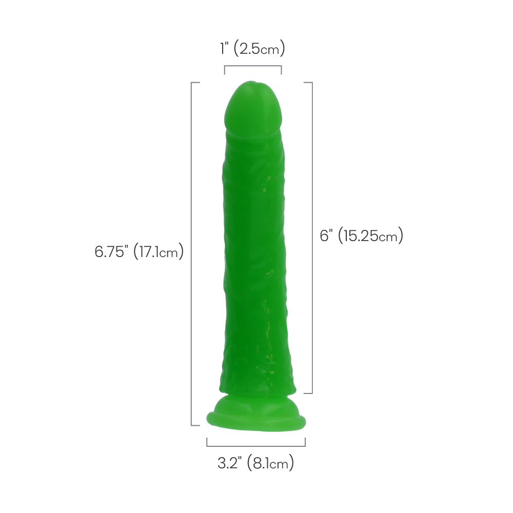 6" SLIM GID DILDO - NEON GREEN