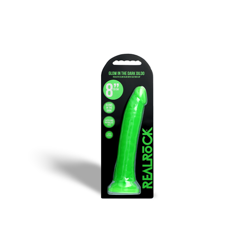 8" SLIM GID DILDO - NEON GREEN