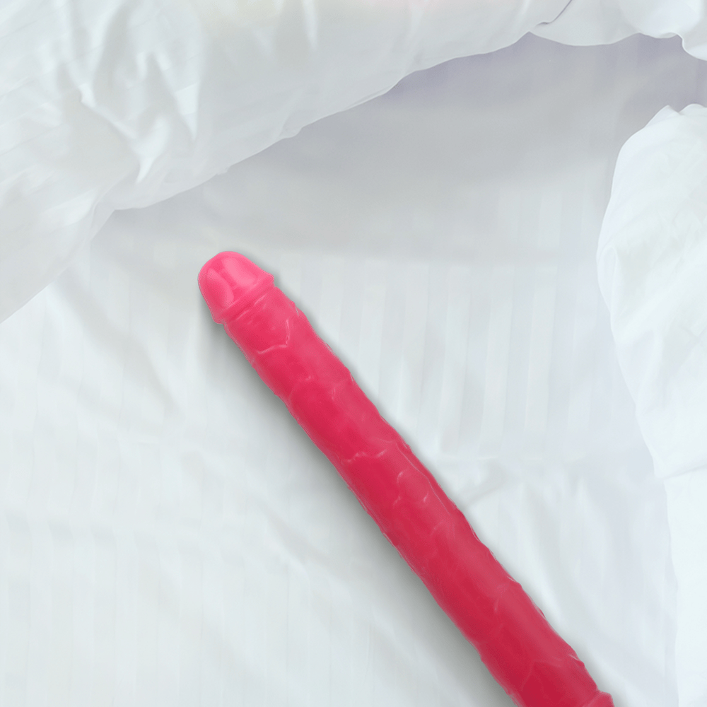 12" DOUBLE GID DILDO - NEON PINK