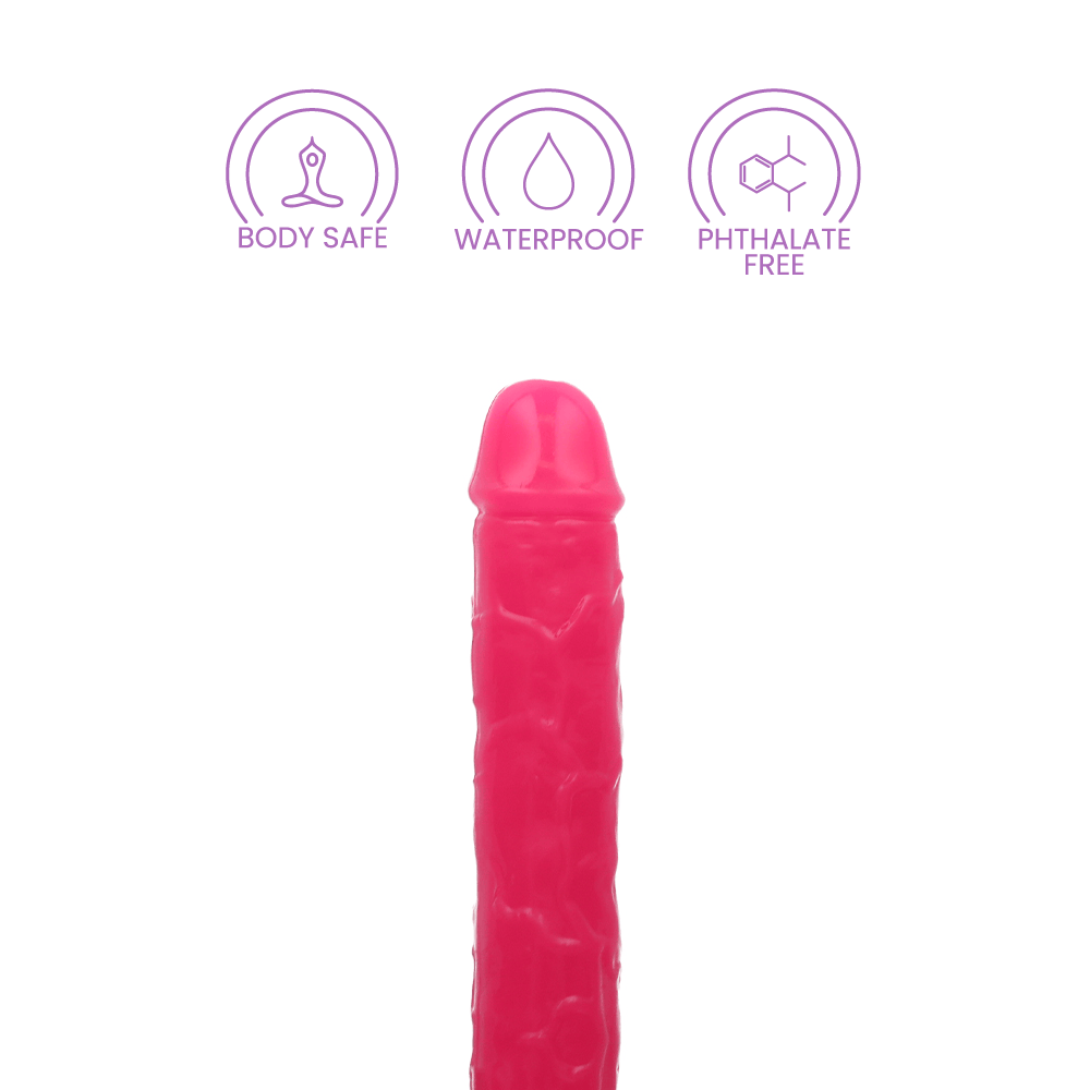 12" DOUBLE GID DILDO - NEON PINK