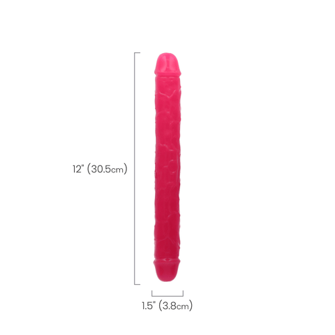 12" DOUBLE GID DILDO - NEON PINK