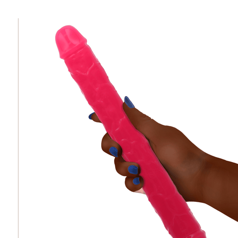 12" DOUBLE GID DILDO - NEON PINK