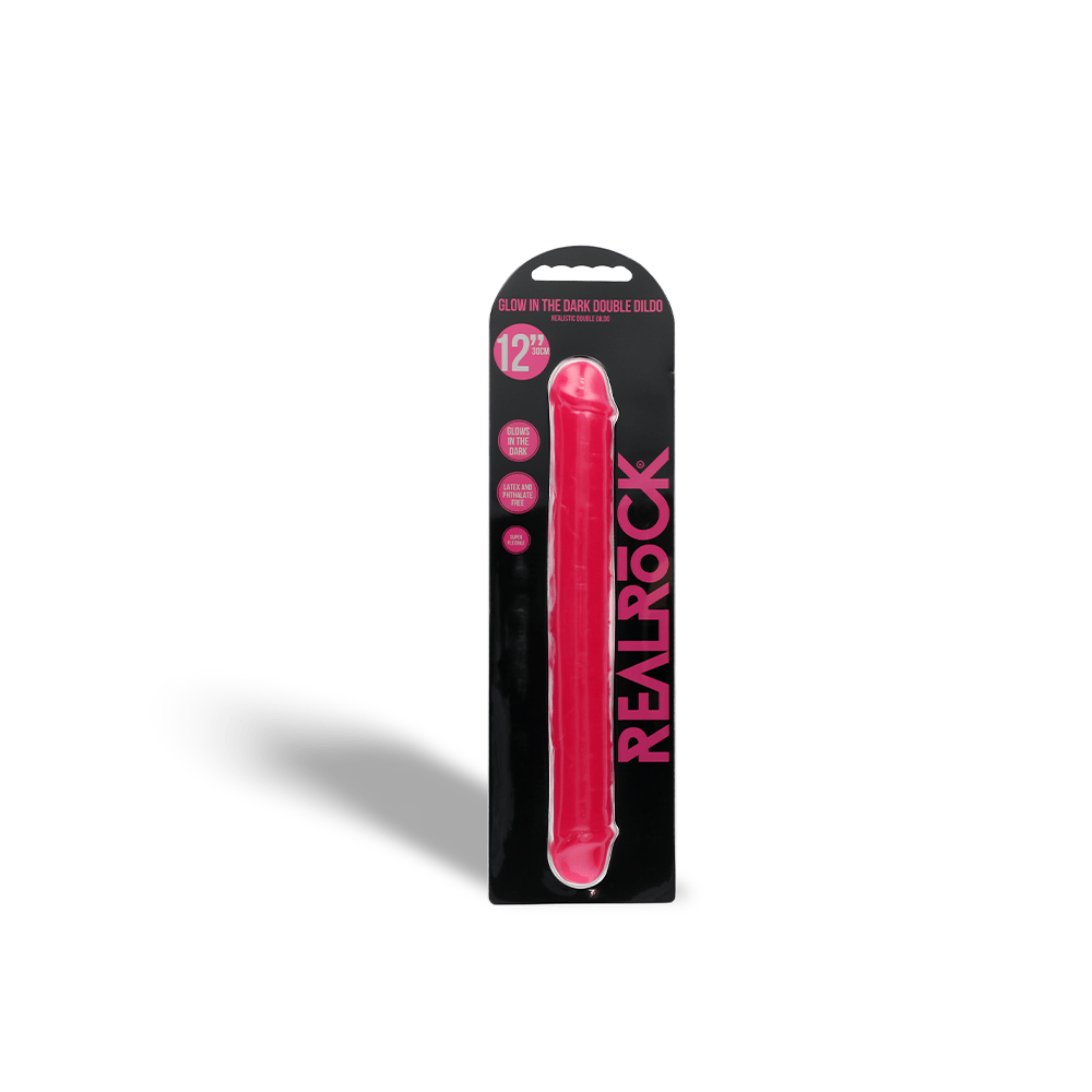 12" DOUBLE GID DILDO - NEON PINK