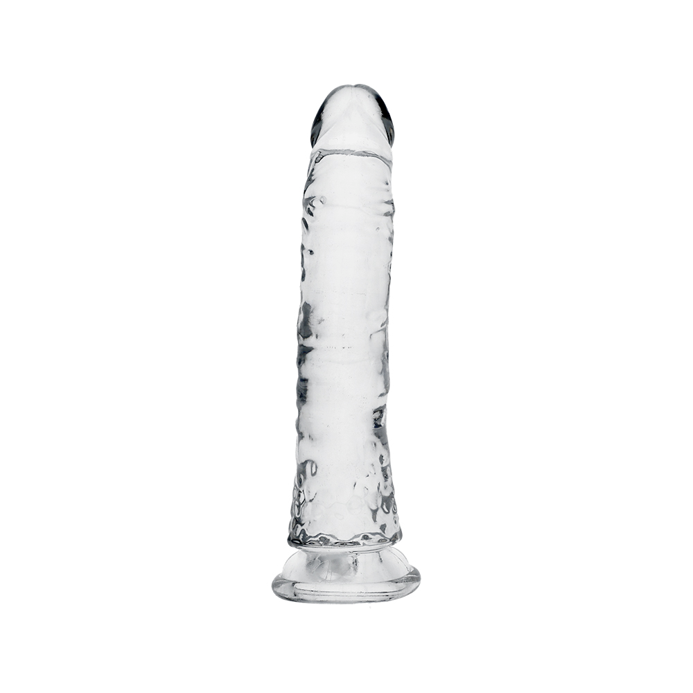6" SLIM CRYSTAL CLEAR DILDO - CLEAR