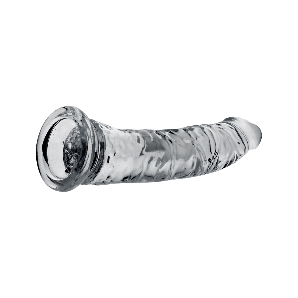 6" SLIM CRYSTAL CLEAR DILDO - CLEAR