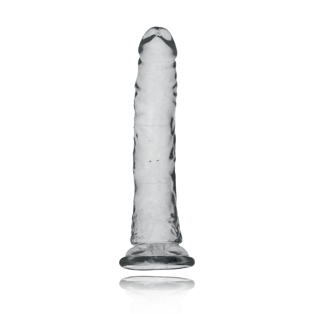 7" SLIM CRYSTAL CLEAR DILDO - CLEAR