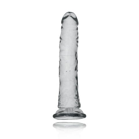 7" SLIM CRYSTAL CLEAR DILDO - CLEAR