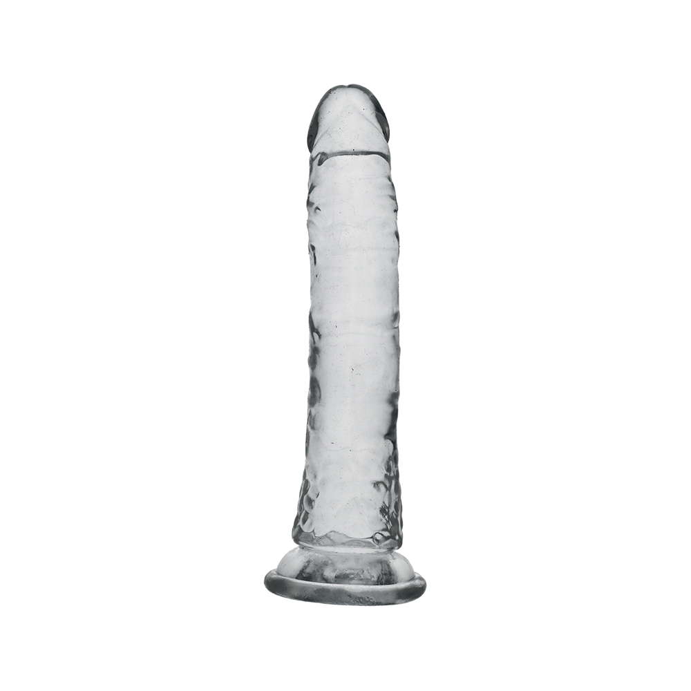 7" SLIM CRYSTAL CLEAR DILDO - CLEAR