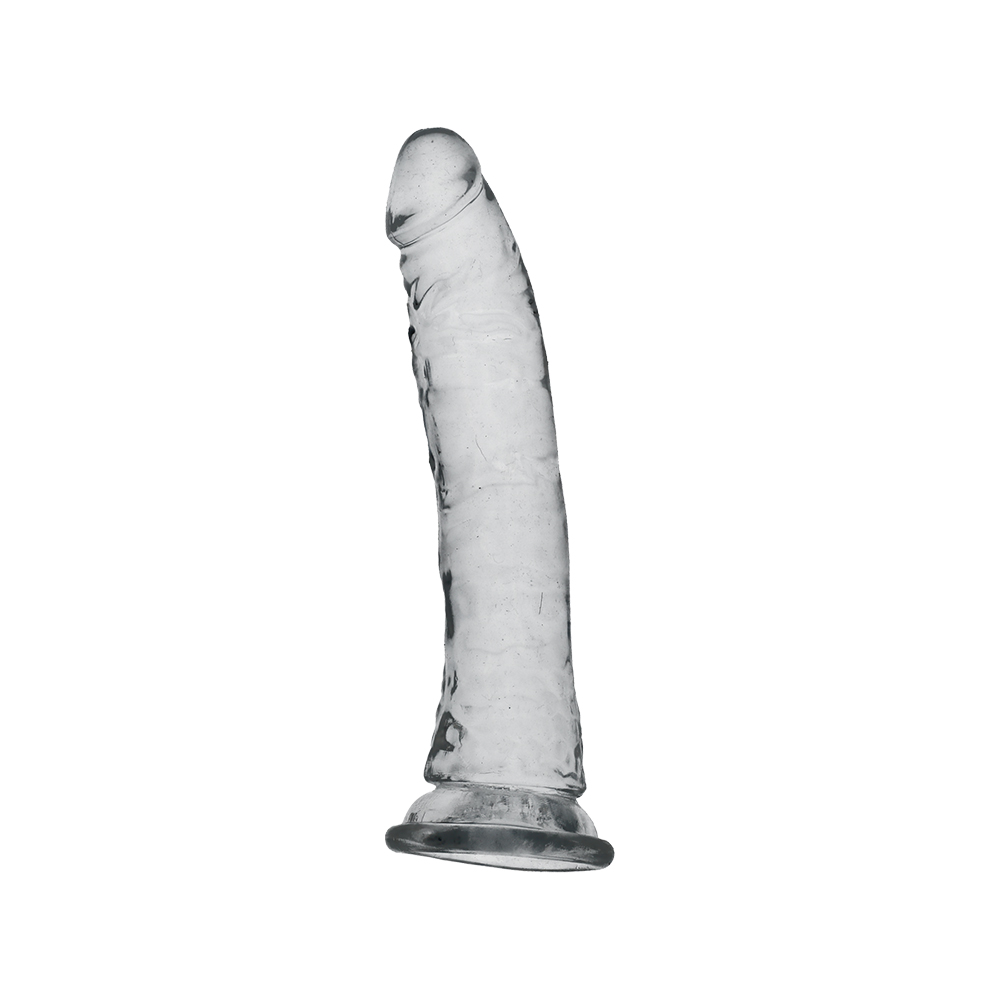 7" SLIM CRYSTAL CLEAR DILDO - CLEAR