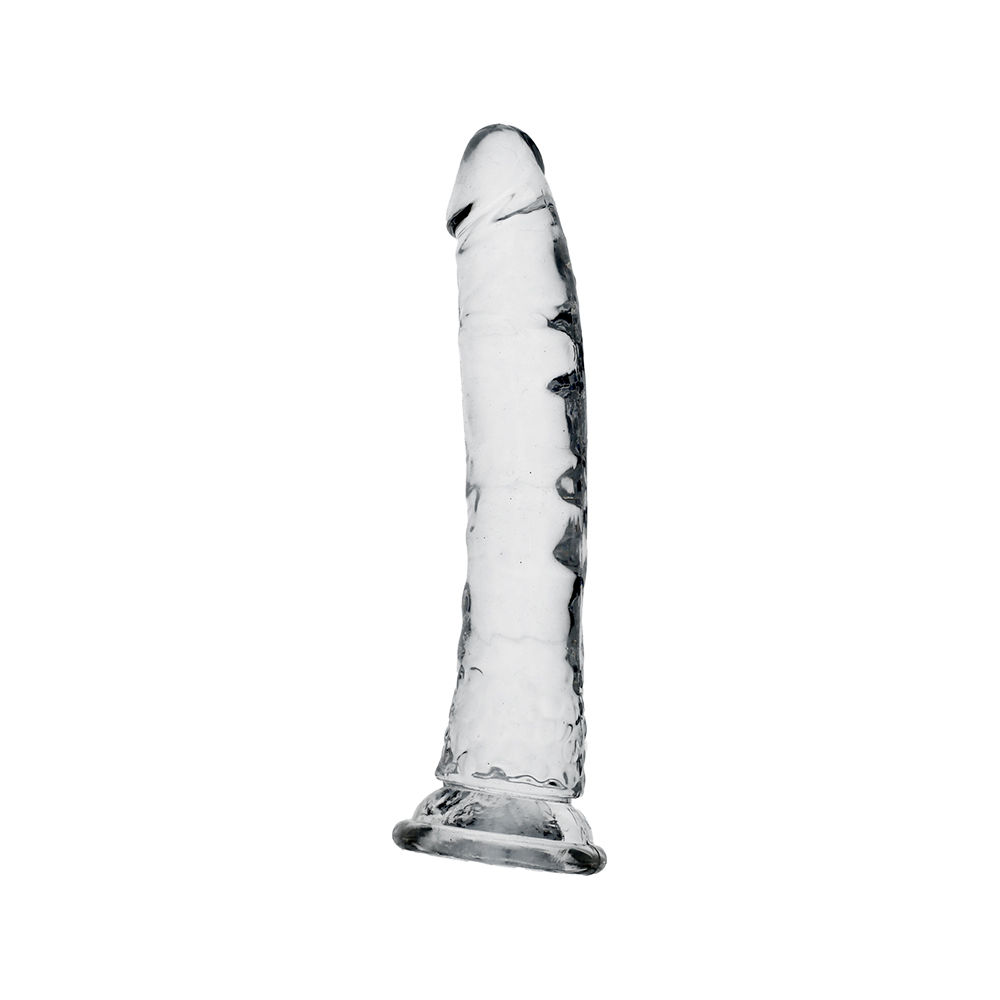 8" SLIM CRYSTAL CLEAR DILDO - CLEAR