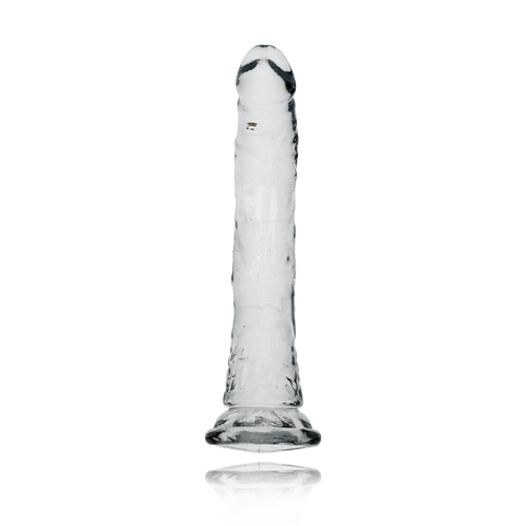 8" SLIM CRYSTAL CLEAR DILDO - CLEAR