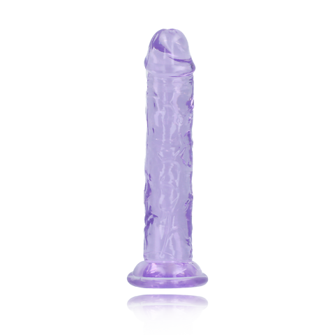 6" SLIM CRYSTAL CLEAR DILDO - PURPLE