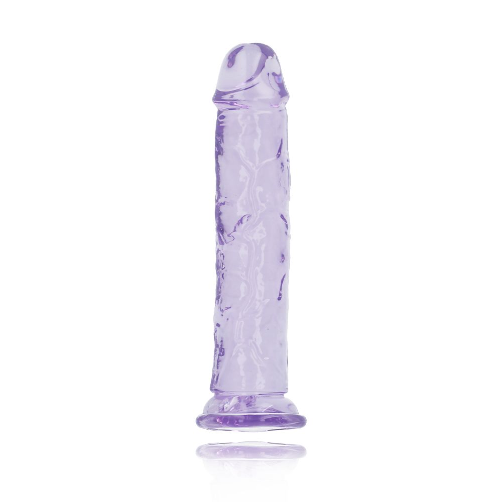 7" SLIM CRYSTAL CLEAR DILDO - PURPLE