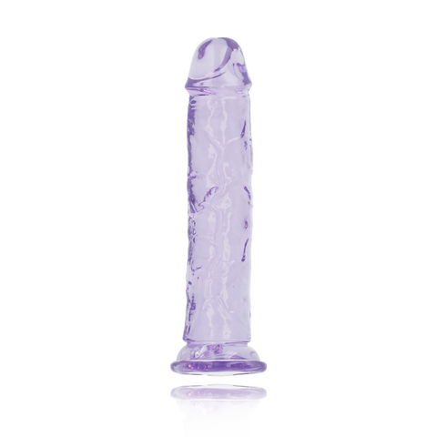 7" SLIM CRYSTAL CLEAR DILDO - PURPLE