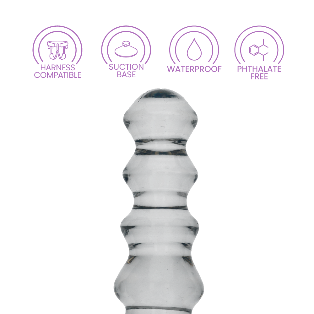 5.5" CURVY CRYSTAL CLEAR DILDO - CLEAR