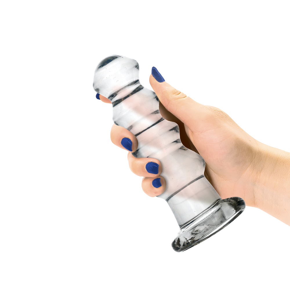 5.5" CURVY CRYSTAL CLEAR DILDO - CLEAR