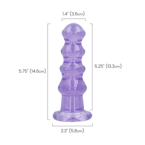 5.5" CURVY CRYSTAL CLEAR DILDO - PURPLE