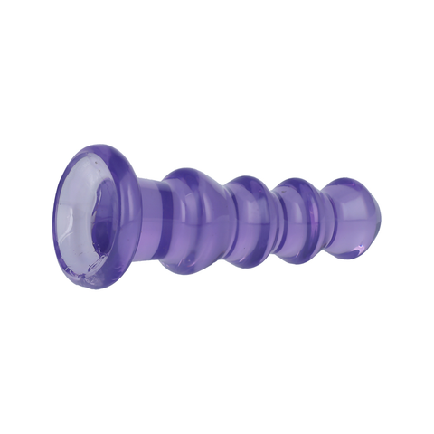 5.5" CURVY CRYSTAL CLEAR DILDO - PURPLE