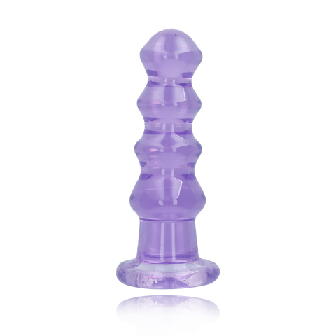 5.5" CURVY CRYSTAL CLEAR DILDO - PURPLE