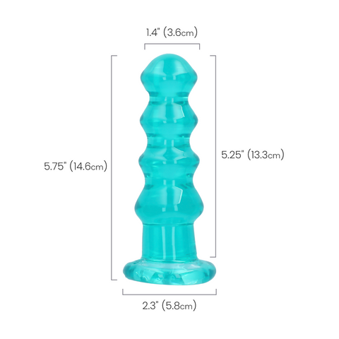 5.5" CURVY CRYSTAL CLEAR DILDO - TURQUOISE