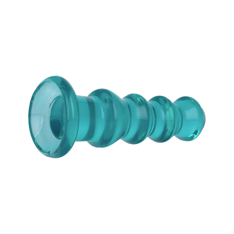 5.5" CURVY CRYSTAL CLEAR DILDO - TURQUOISE