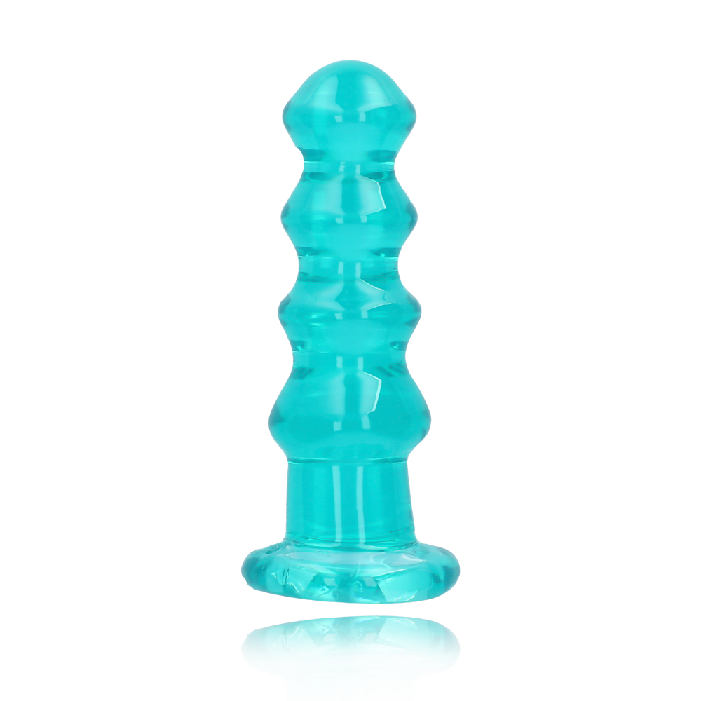 5.5" CURVY CRYSTAL CLEAR DILDO - TURQUOISE