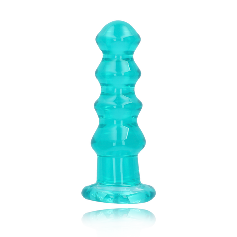 5.5" CURVY CRYSTAL CLEAR DILDO - TURQUOISE