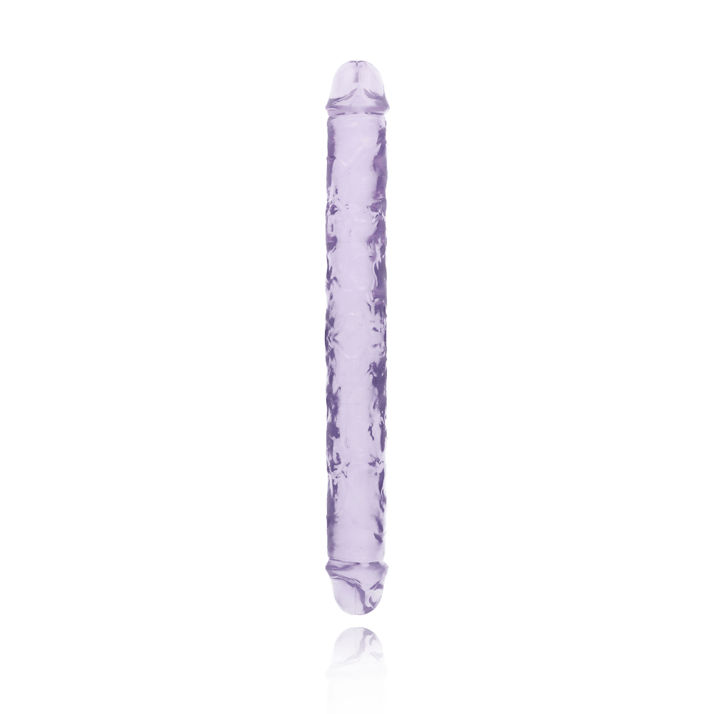 13" DOUBLE CRYSTAL CLEAR DILDO - PURPLE