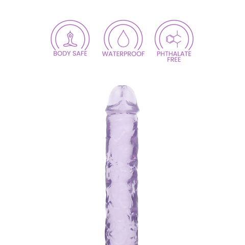 13" DOUBLE CRYSTAL CLEAR DILDO - PURPLE