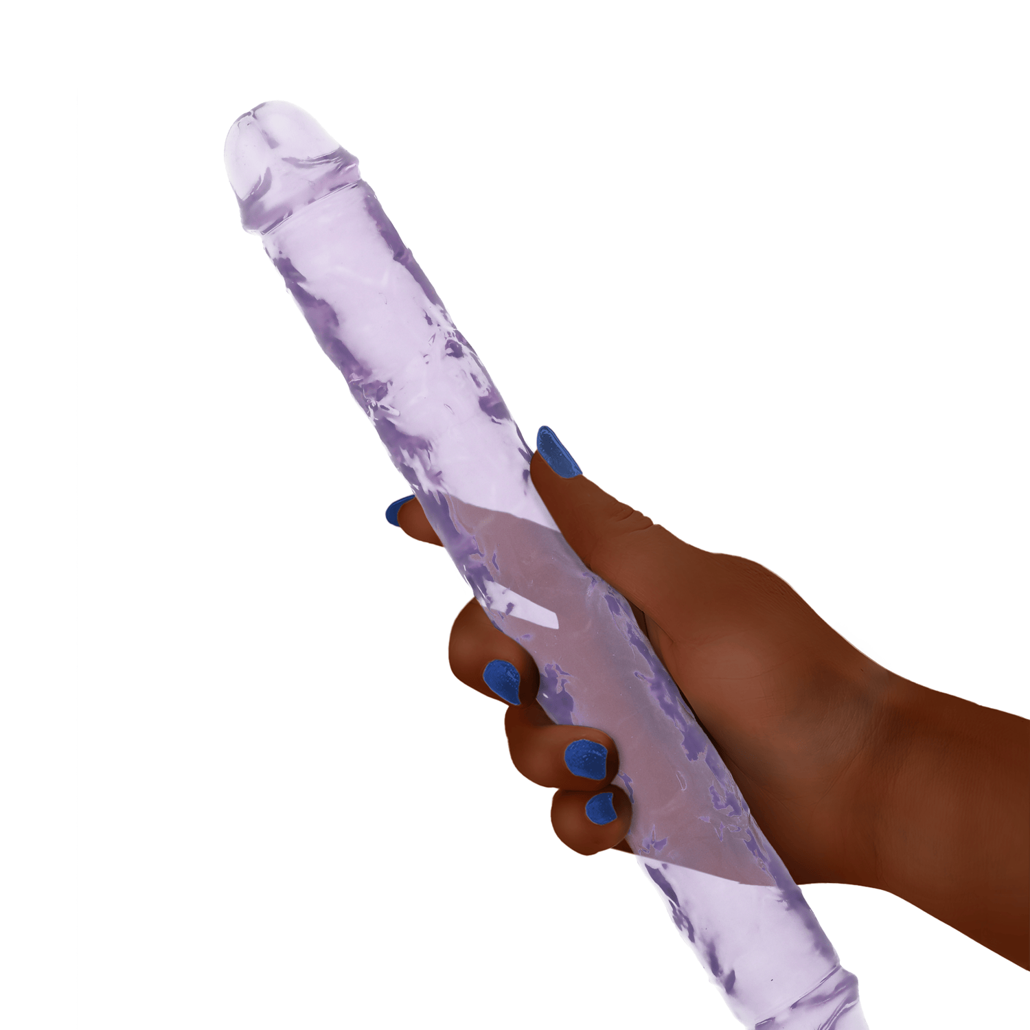 13" DOUBLE CRYSTAL CLEAR DILDO - PURPLE