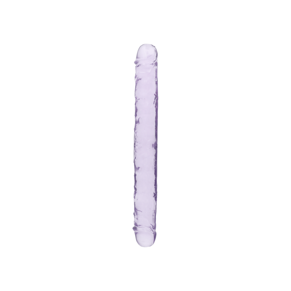 13" DOUBLE CRYSTAL CLEAR DILDO - PURPLE