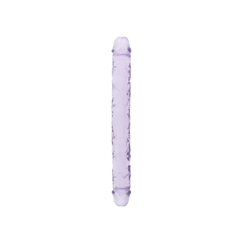 13" DOUBLE CRYSTAL CLEAR DILDO - PURPLE