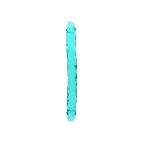 18" DOUBLE CRYSTAL CLEAR DILDO - TURQUOISE