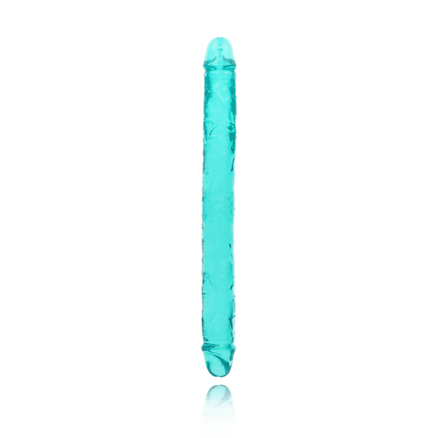 18" DOUBLE CRYSTAL CLEAR DILDO - TURQUOISE